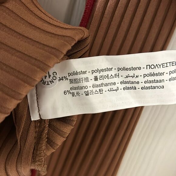 Zara High-waisted Caramel/Brown Ribbed
Pants Set (Top Medium,Bottom Small) - Picture 10 of 10